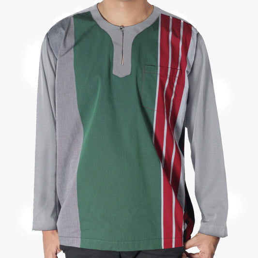 Vertical Emerald / Grey